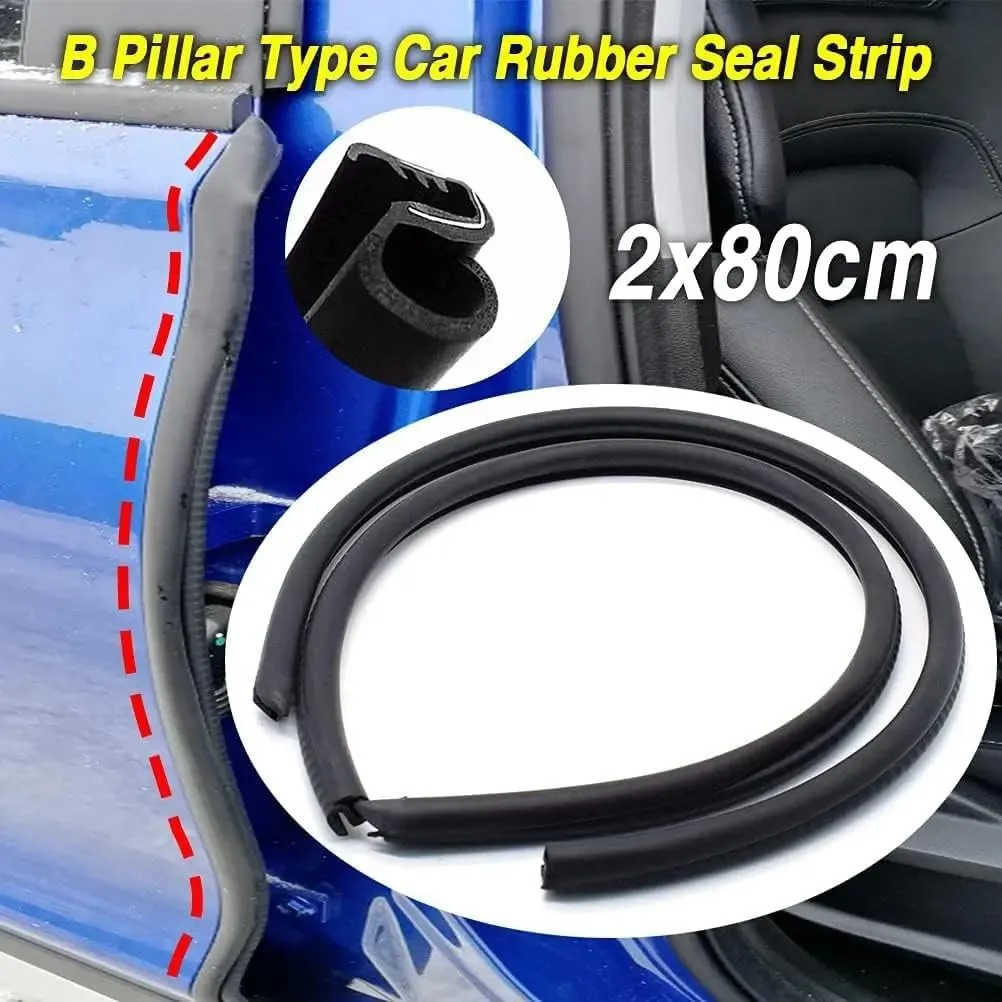 NOEEI Newly 2x Car SUV B Pillar Door Edge Weatherstrip Soundproof Seal Strip Sealing Rubber