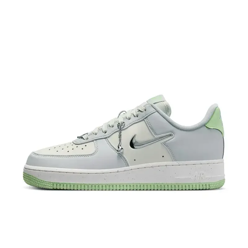 Nike Air Force 1 Men Women Board Shoes Are Non Slip, Durable, Comfortable, Lightweight, Cushioned, Low Cut, White Green