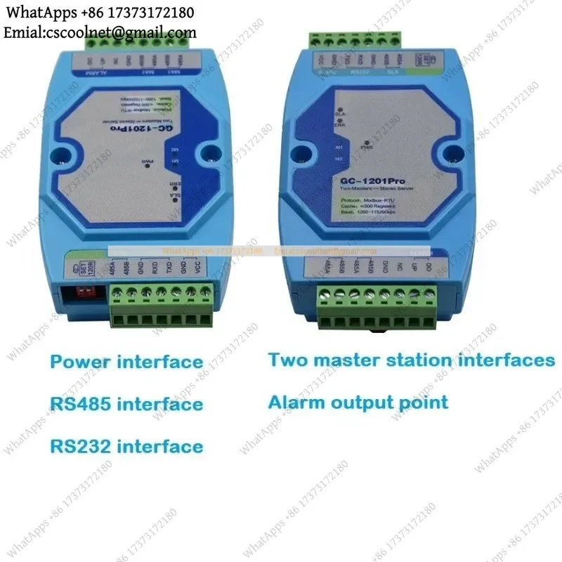 JS02 GC-1201Pro RS485 Hub Two Master One Slave Server Modbus RTU Communication Protocol Industrial Serial Converter