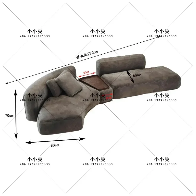 Curved special-shaped office Business meeting guest negotiation Sales office Hotel lobby sofa