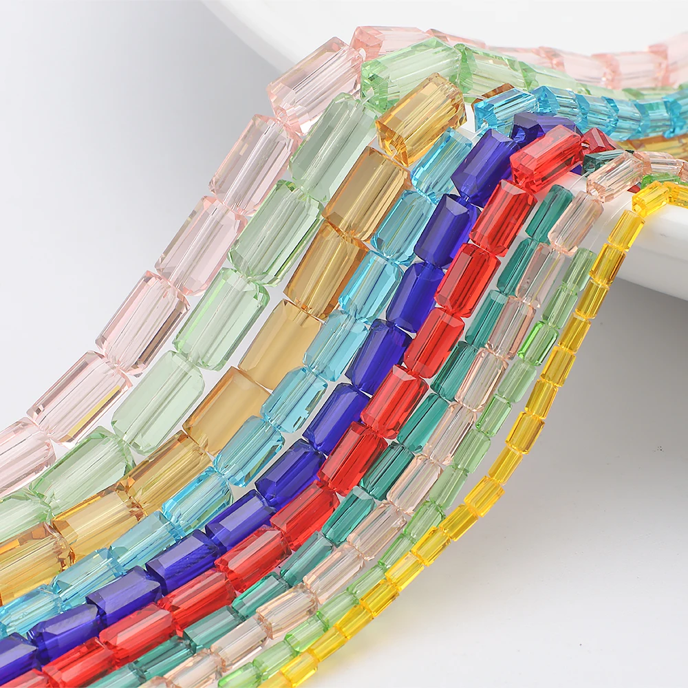3x6/4x8mm Crystal Glass Rectangle Beads DIY Long Square Beaded Craft Material Making Jewelry Design Supplier Wholesale In Bulk
