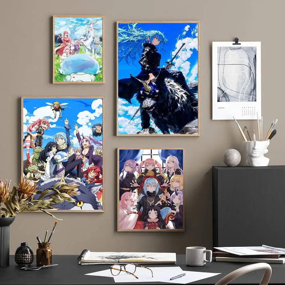 That Time I Got Reincarnated As A Slime Whitepaper Poster Waterproof Paper Sticker Coffee House Bar Aesthetic Art Wall Painting