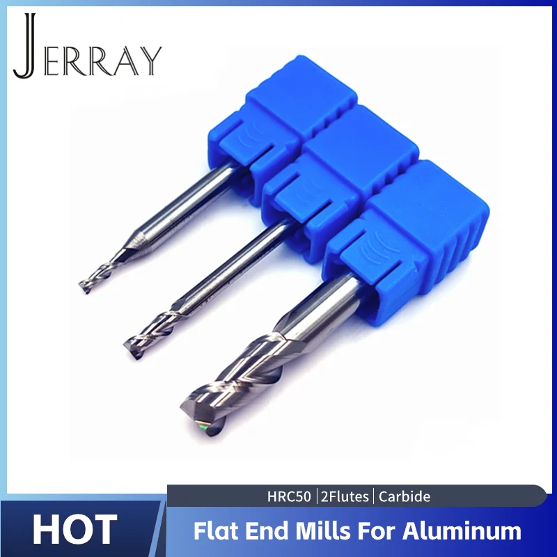 HRC50 2 flauti D4 6 8 10 12mm frese a candela piatta per fresa CNC in alluminio punte a spirale lavorazione acciaio al tungsteno in lega