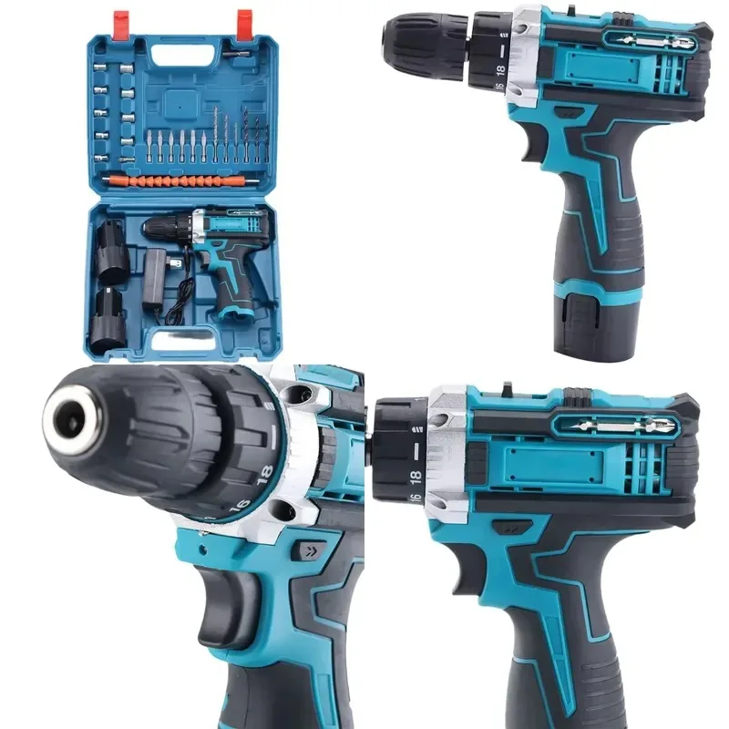 12V Rechargeable Electric Hand Drill High Power Lithium Cordless Screwdriver Set Multifunctional Driver