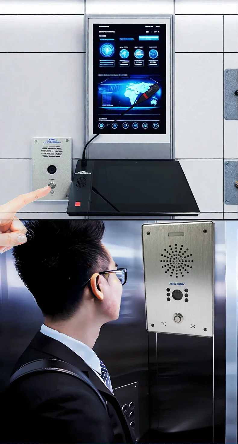 LAN + Internet 4G WIFI + POE Network Video Audio Intercom System For Banks Schools Tunnels