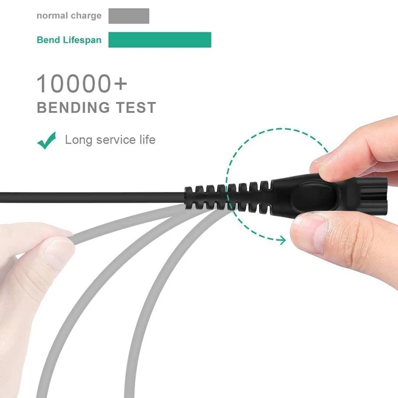 Cabo de carregamento USB para Philips Shaver, Carregador para Norelco Oneblade, QP6520, QP6510, Cabo de alimentação, 15V