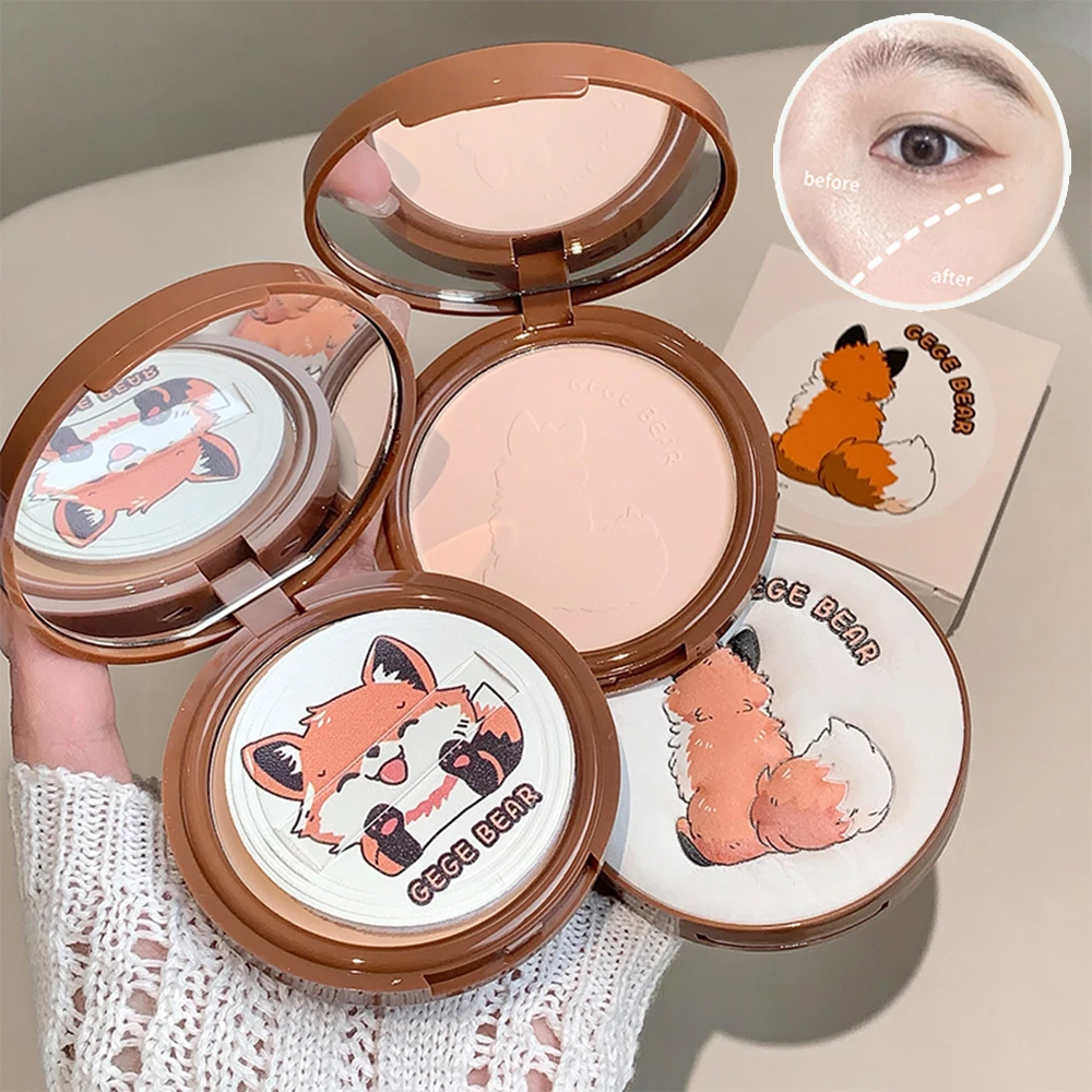 Gege Bear-polvo fijador de gran volumen para cara ligera, maquillaje mate bonito, polvo fijador ligero de larga duración
