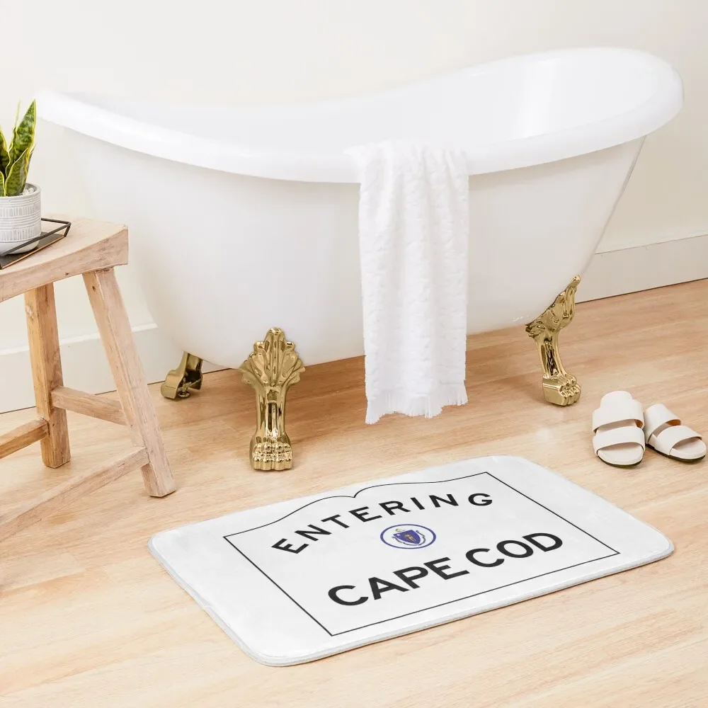 

Entering CAPE COD - Commonwealth of Massachusetts Road Sign Bath Mat Bathtub Anti Slip Bathroom Rug Set Entrance Door Mat