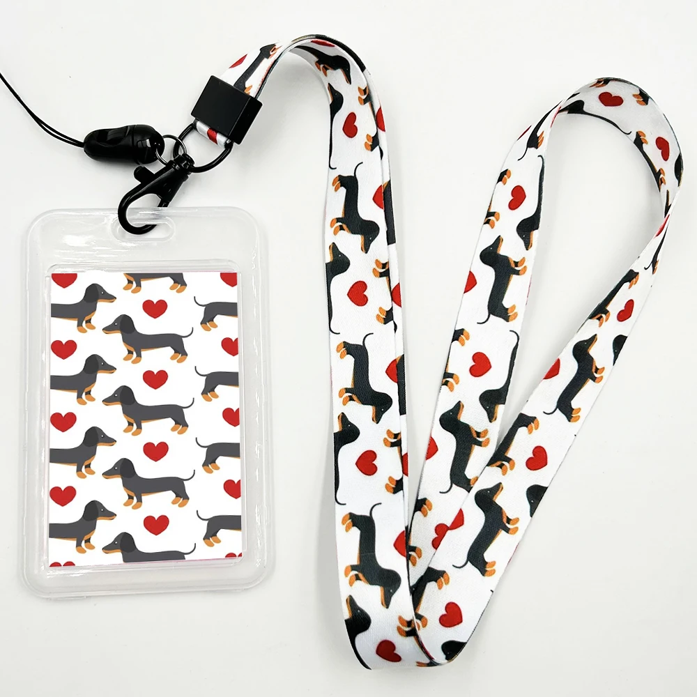 Dachshund Dog Men’s Lanyard Dog Print ID Badge Holder Lanyard for Keys Chain Cool for Boys