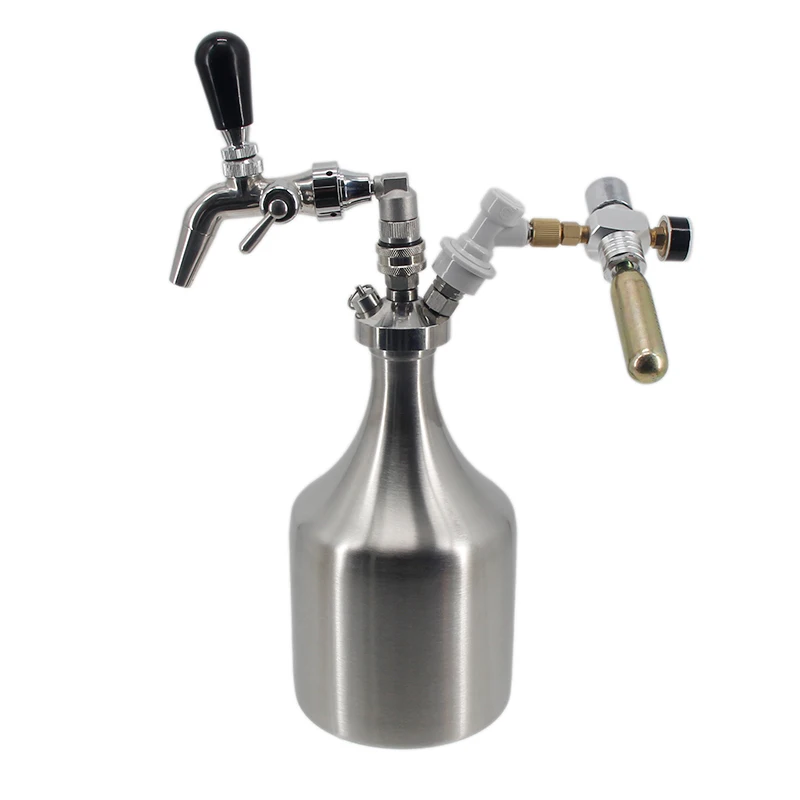 Goose Neck 2L(64oz) Beer Keg Barrel Stainless Single Wall Brand New Screw Cap Portable Craft Beer Kombucha Nitro Coffee Seltzer