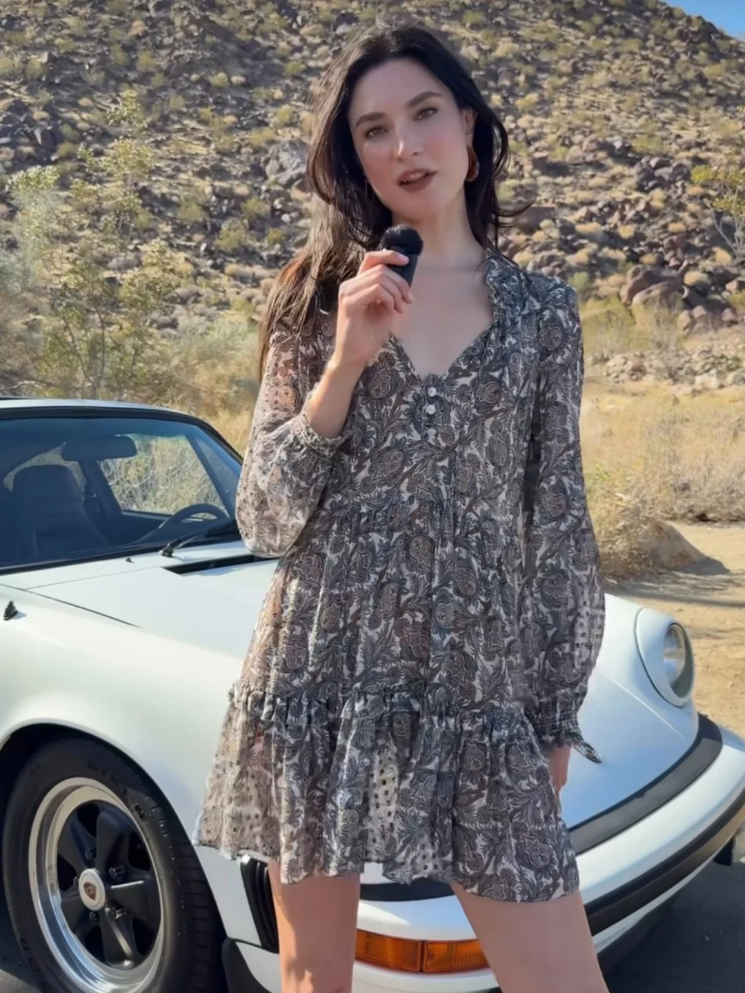 

Women Luxury Silk Blend Flocked Jacquard Paisley Dress Elegant Drawstring Neck Long Sleeve Flounce Hem Casual Party Mini Dress
