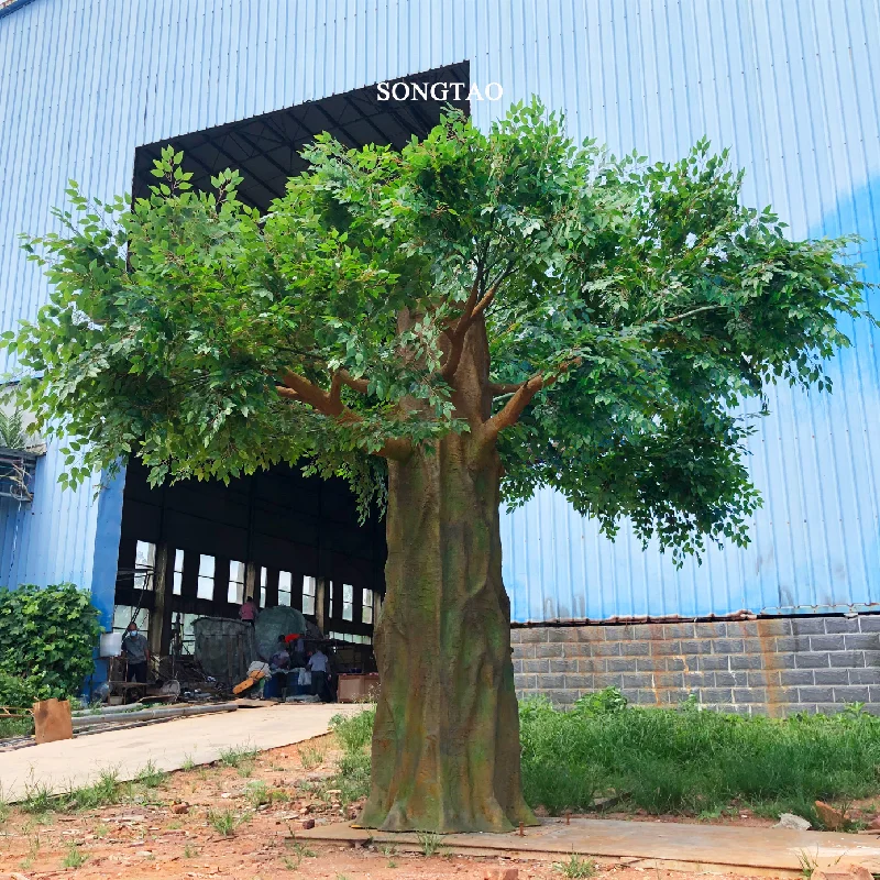 

custom.songtao Oem large fiberglass trunk artificial banyan tree custom indoor outdoor decorative ficus artificial trees