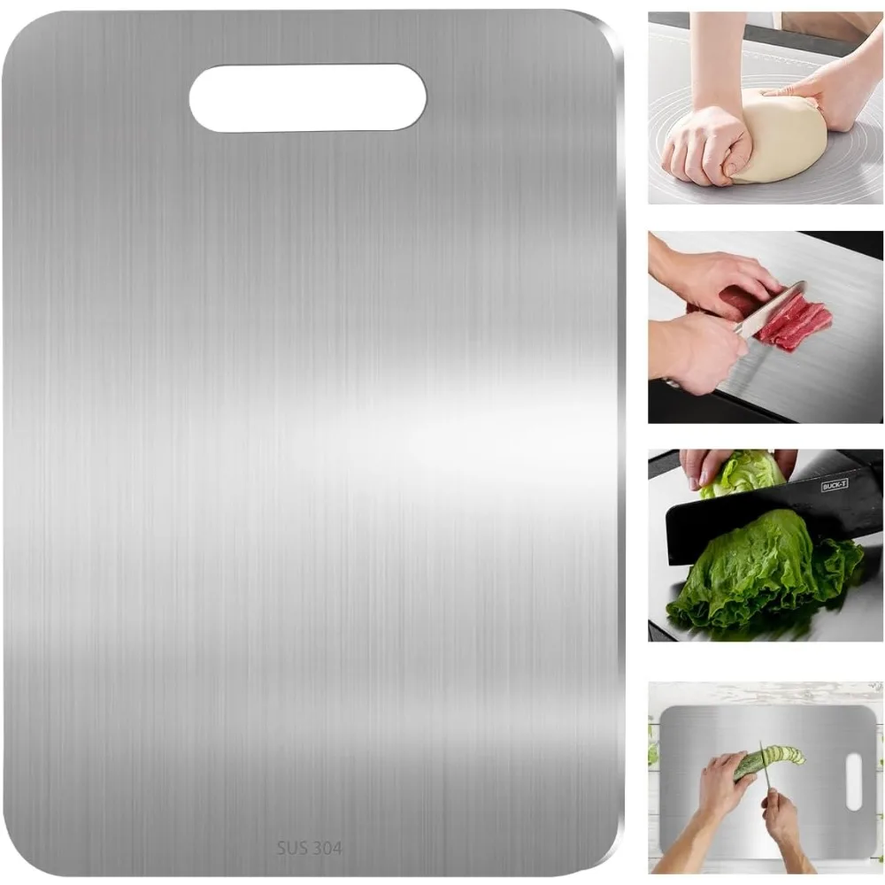 

Stainless Steel Cutting Board, Double-sided Stainless Steel Cutting Board for Kitchen Dishwasher Safe Ideal Food Grade