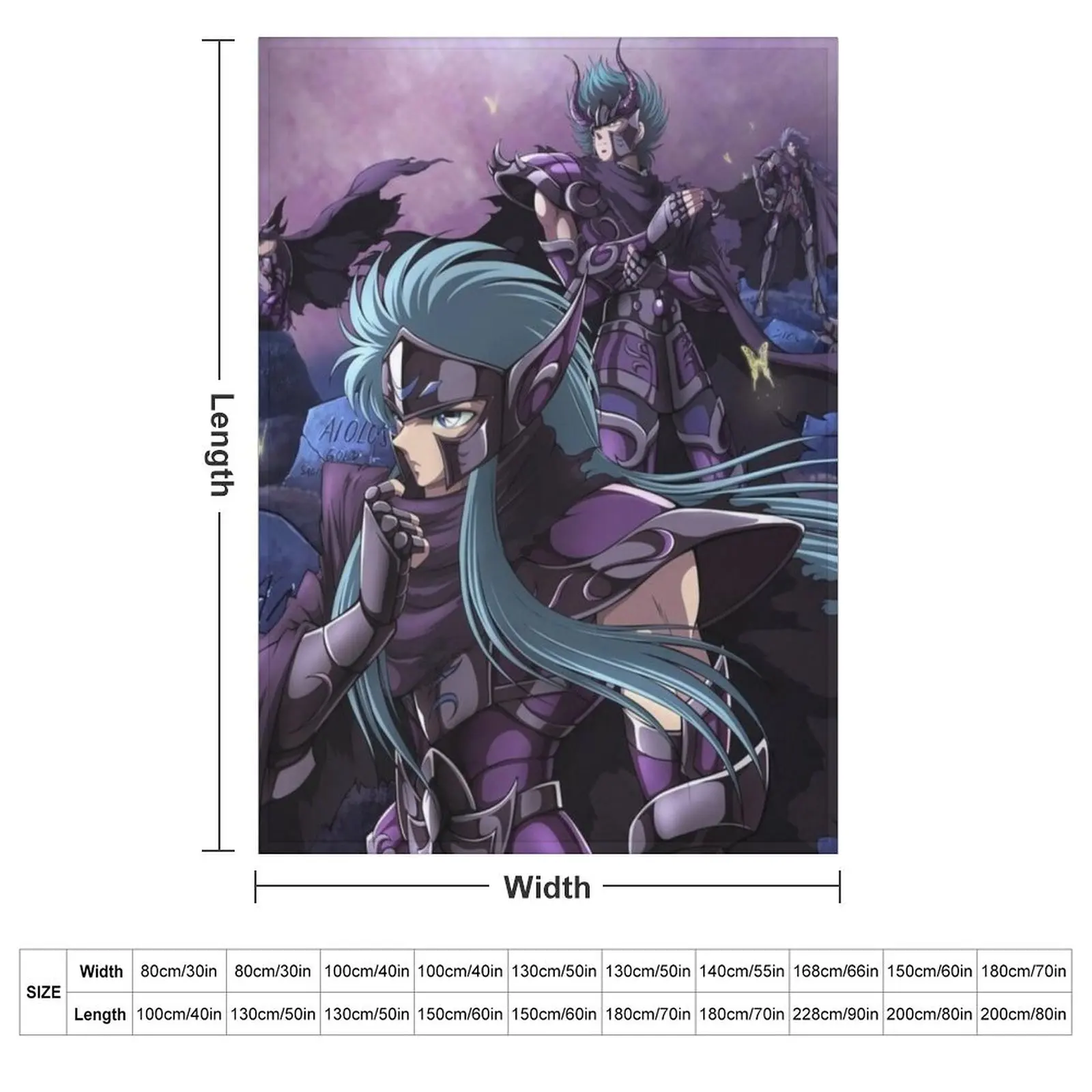 Saint Seiya Knights of the Zodiac Throw Blanket couch cozy soft plush fuzzy picnic outdoor blanket