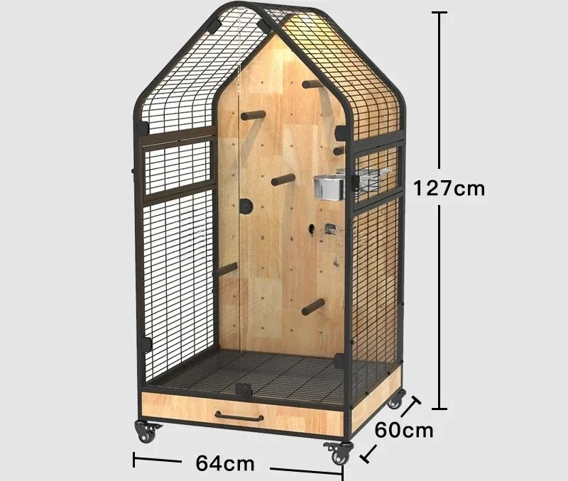 

Panoramic luxury bird cage parrot villa wrought iron ecological cabinet gray machine monk DIY station pole