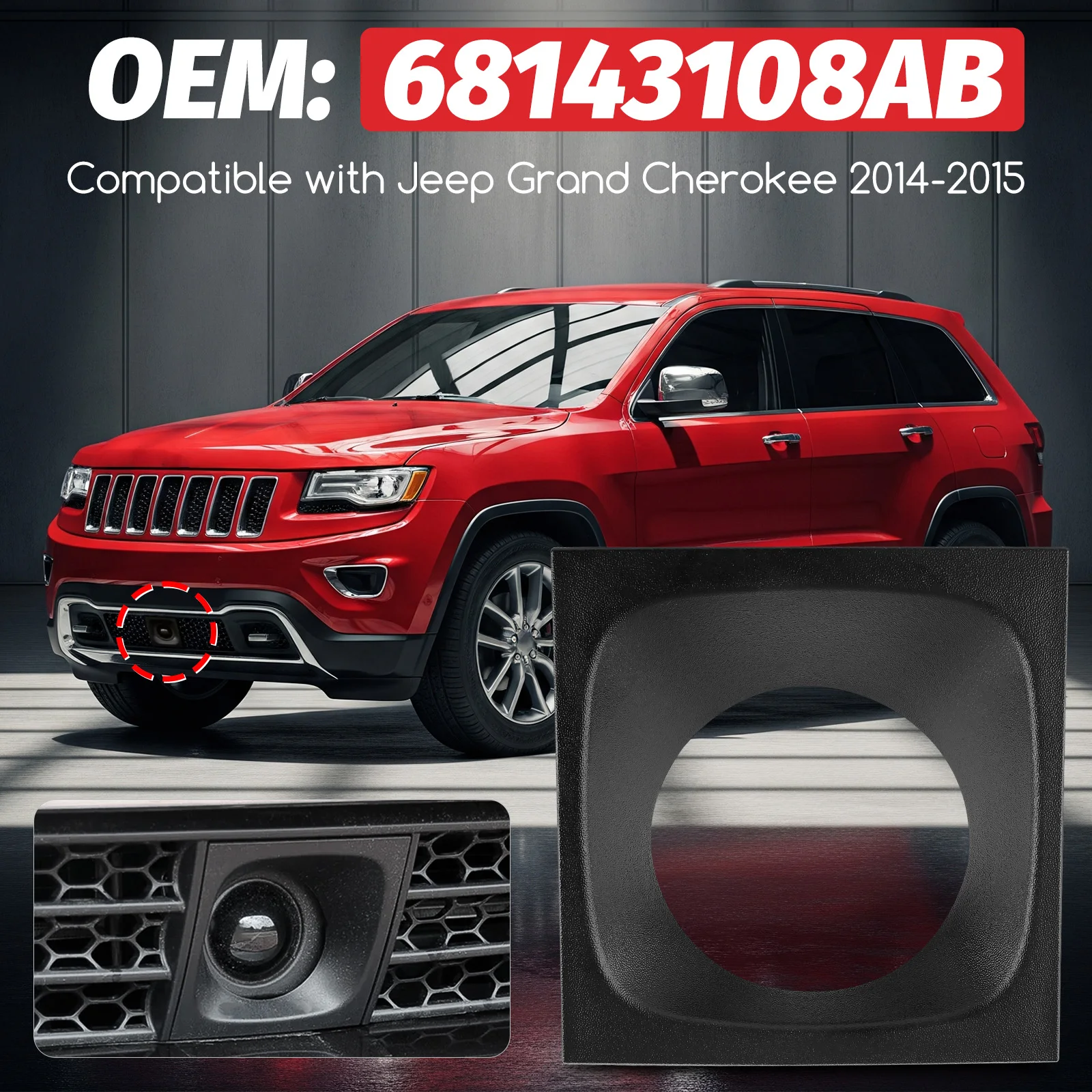 Für Jeep Grand Cherokee 2014-2015 Auto Front Adaptive Tempomat Lünette Abdeckung Frontschürze Center Lünette 68143108AB – Detail 10