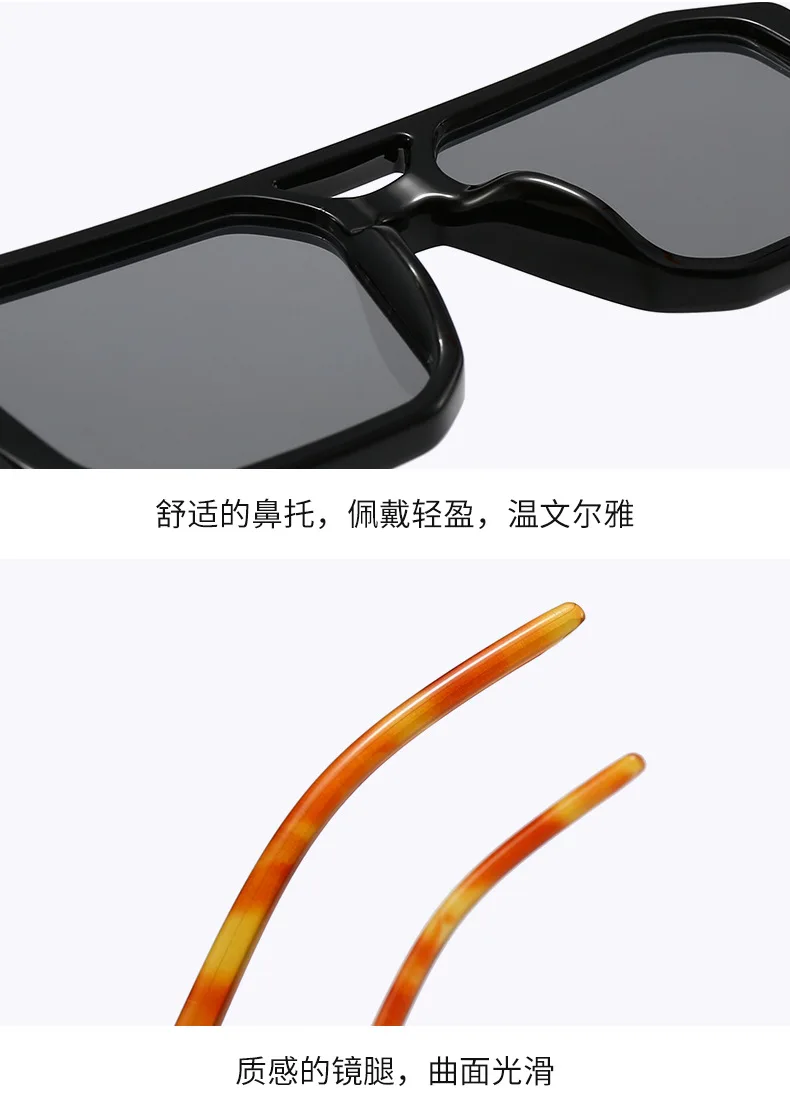 Polygon-Sonnenbrille, rechteckig, modisch, beliebt, für Damen und Herren, quadratische Sonnenbrille für Damen und Herren, Sommer-Reisebrille – Detail 5