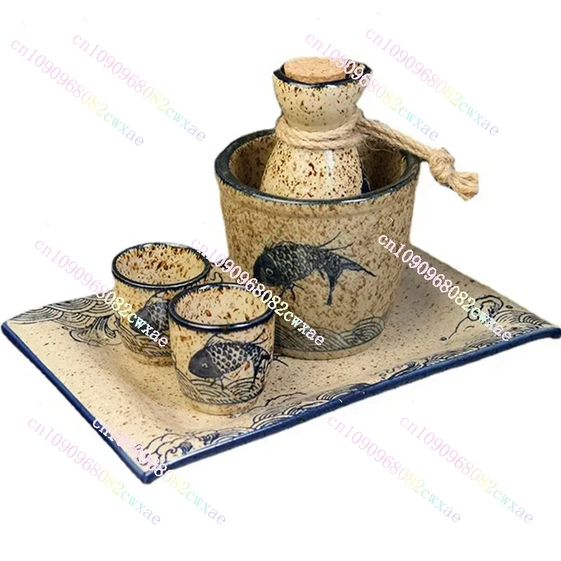 

Sake Set Traditional Handmade Sake Set Japan Dispenser Liquor Household Small Wine Cup Ceramic Drinks Bar Accessories Shochu Cup