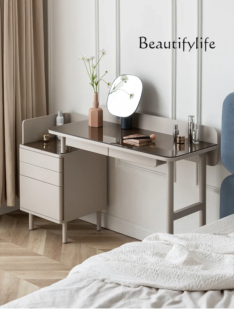 

French Cream Style Dressing Table Nordic Light Luxury Solid Wood Dressing Table Modern Simple Small Makeup Table