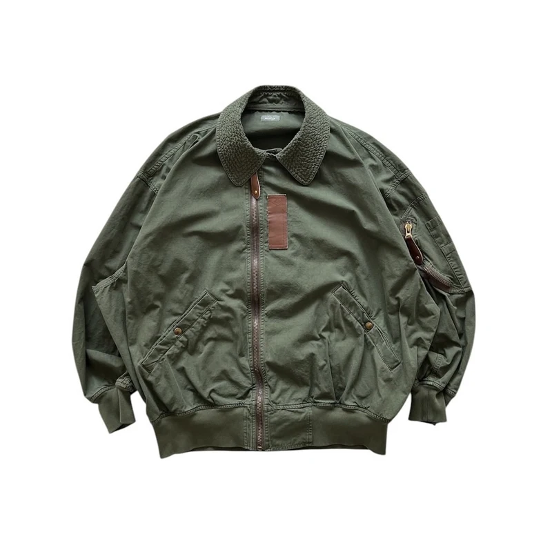 25SS KOLOR Abe Japanese High Quality Cotton Military Green Lapel Loose Jacket New Arrival