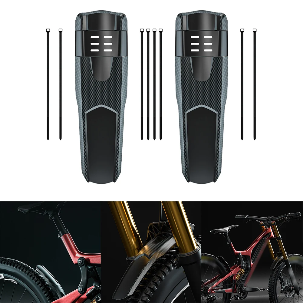 

12-велосипедные брызговики для эффективной защиты от воды и пыли. Идеально подходят для горных и дорожных велосипедов. Передняя и задняя часть.