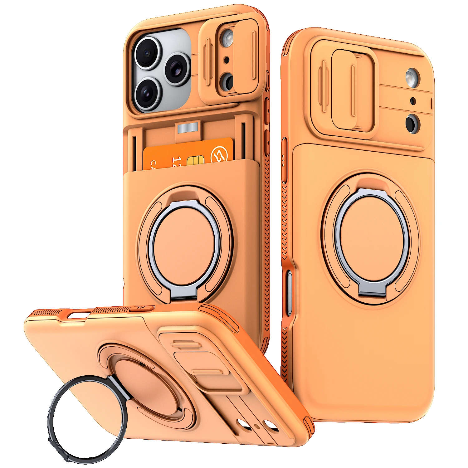 Stoßfeste magnetische Handyhülle mit Ständer für iPhone 17E 17 16 15 Plus 14 13 12 Pro Max – Brieftaschenfunktion und Kameraschutz