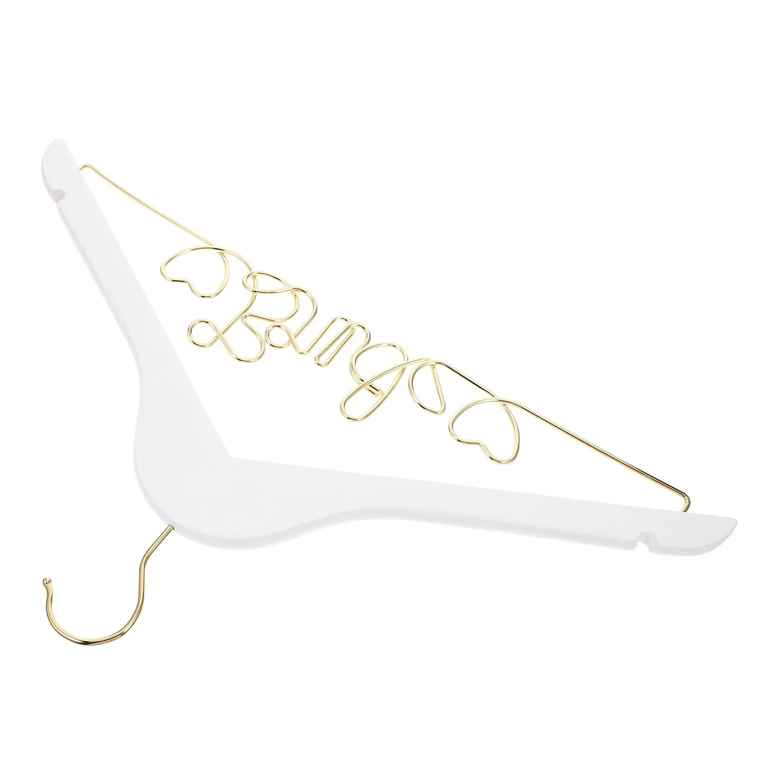 

Iron Alphabet Wedding Dress Hanger White Sleek Bridal Suit Hanger for Bride Gown Shirt Trousers Clothing Organizer