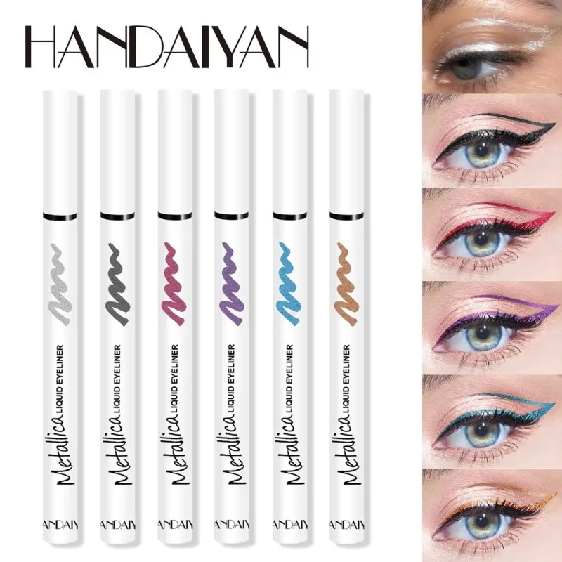 6 Colors/kit Glitter Eyeliner Makeup Color Shine Eye Liner Pencil Liquid Diamond Sparkle Metallica Eyeliner Glow Pen