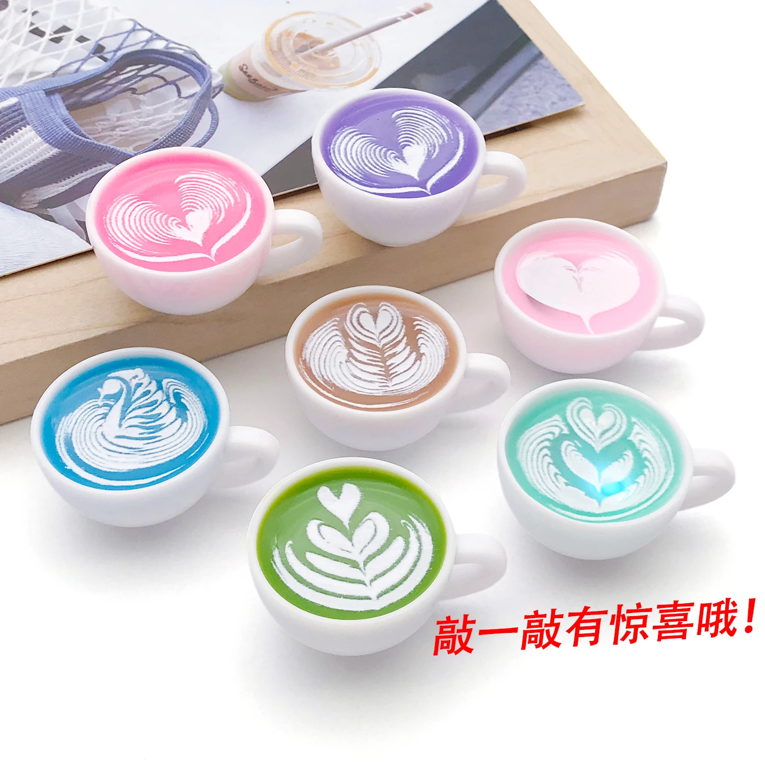 

Симпатичная подвеска в виде кофейной чашки с сердечком в стиле латте, 7 стилей, реалистичные 3D-подвески для брелоков своими руками и аксессуаров для цепочек для телефона.