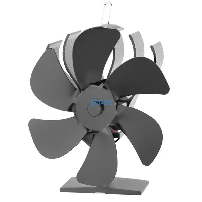 

E15A 6 Home Fireplace Stove Fan Heat Powered Fan Efficient Heat Distribution Disperses Warm Air Through House Perfect