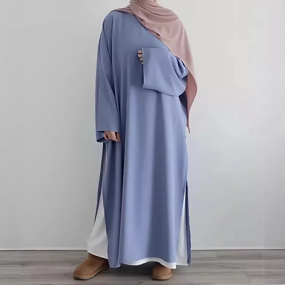 Robe Abaya pour femmes musulmanes, ensemble 2 pièces, Jalabiya, Ramadan, Maroc, Dubaï, Kaftan éducatif, Islam arabe