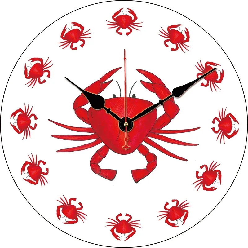 Crab Custom Large Clock Living Room Home Decor Round Wall Clock Quartz Table Clock Children Bedroom Wall Decoration