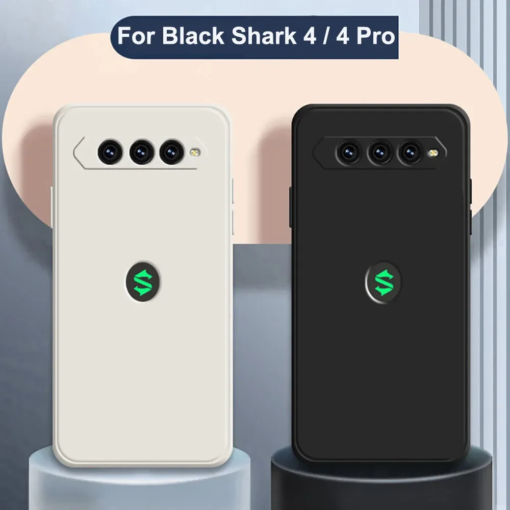 Straight Edge Liquid Silicone Shockproof Phone Case For Xiaomi Black Shark 4 Pro Soft TPU Protective Back Cover Coque Fundas