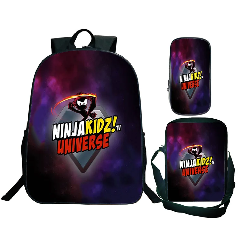 NINJA KIDZ 3-Pcs Set Hot Game Child School Backpack Shoulder Bag Pencil Case School Bags for Boys Girls 2026 Best Gift Mochilas