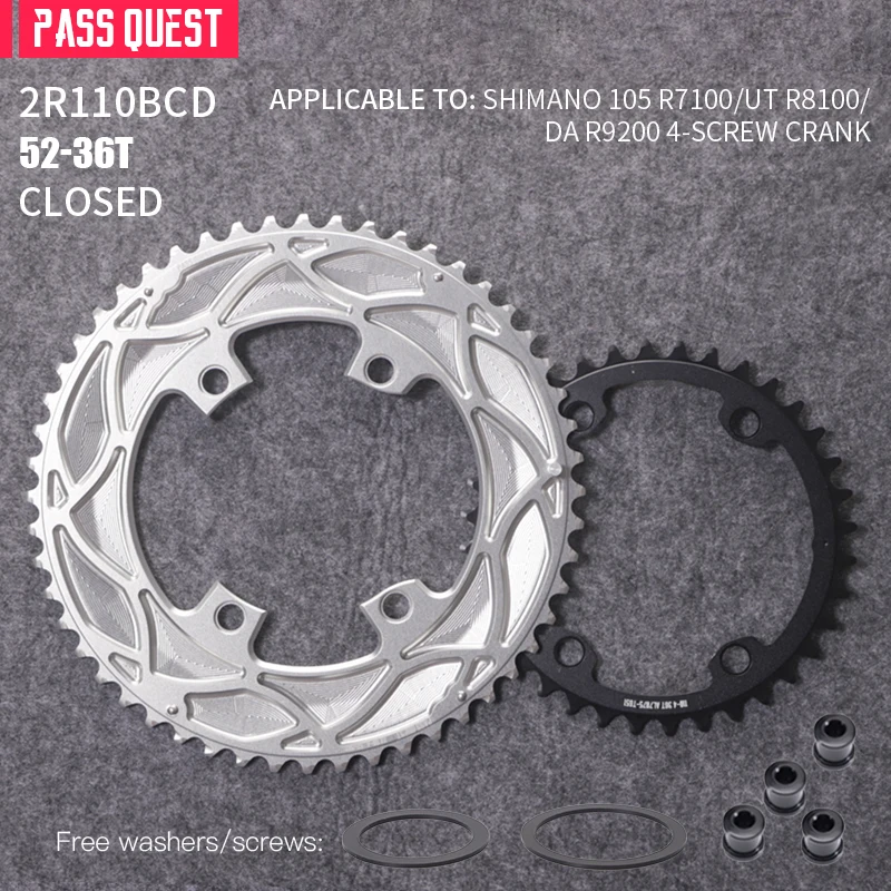 紫ダブルチェーンリング 52T 36T Shimano R8100 12s