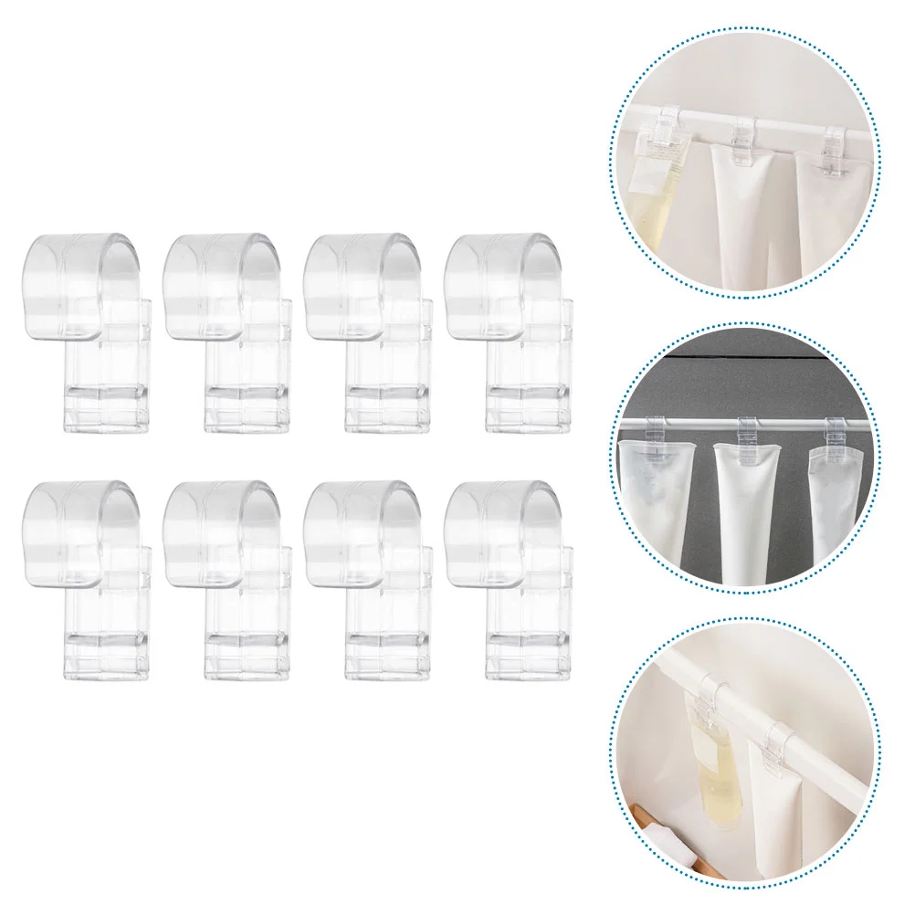 

8 Pcs Facial Cleanser Clip Bathroom Hanger Hook Invisible Utility Design Folding Wall Abs Multipurpose