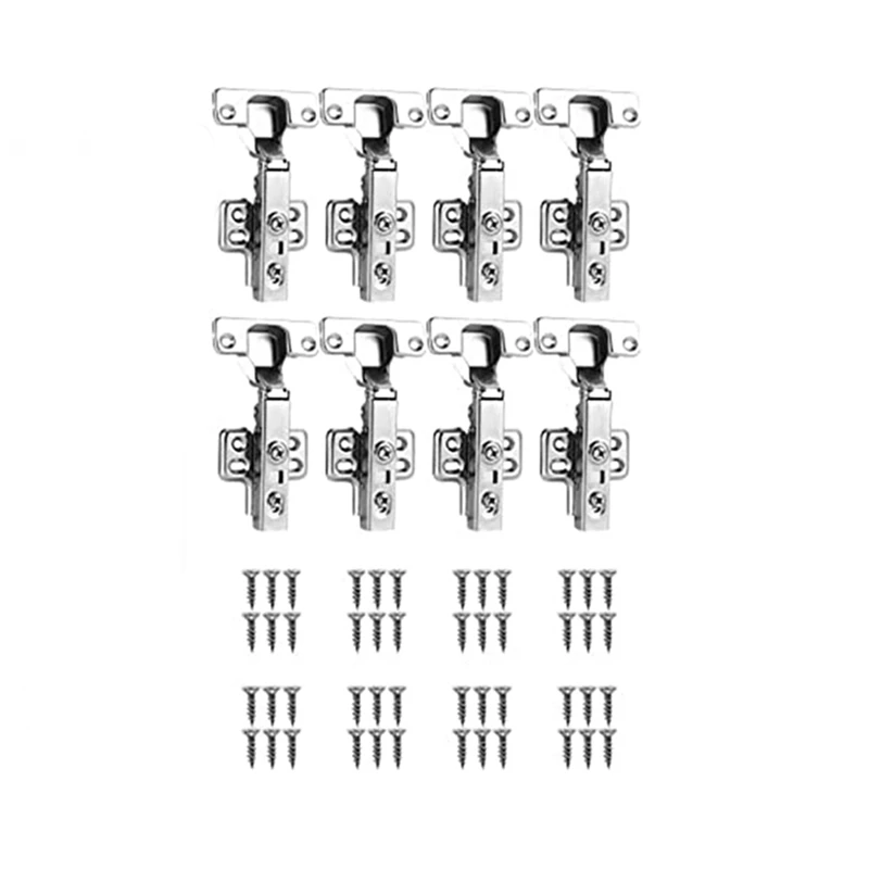 

8-Pack Cabinet Soft Close Hinges Door Opening Cabinet Furniture Hinge Angle 110° With Hydraulic Spring, Cup Hinge, Removable