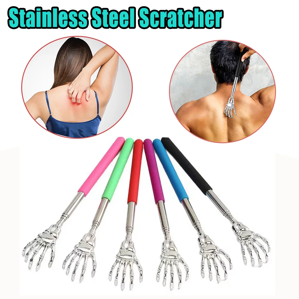

Retractable Magic Hand Back Scratcher Stainless Steel Self Use Itch Relief Massager Care Tool Household Gadget Perfect Gift