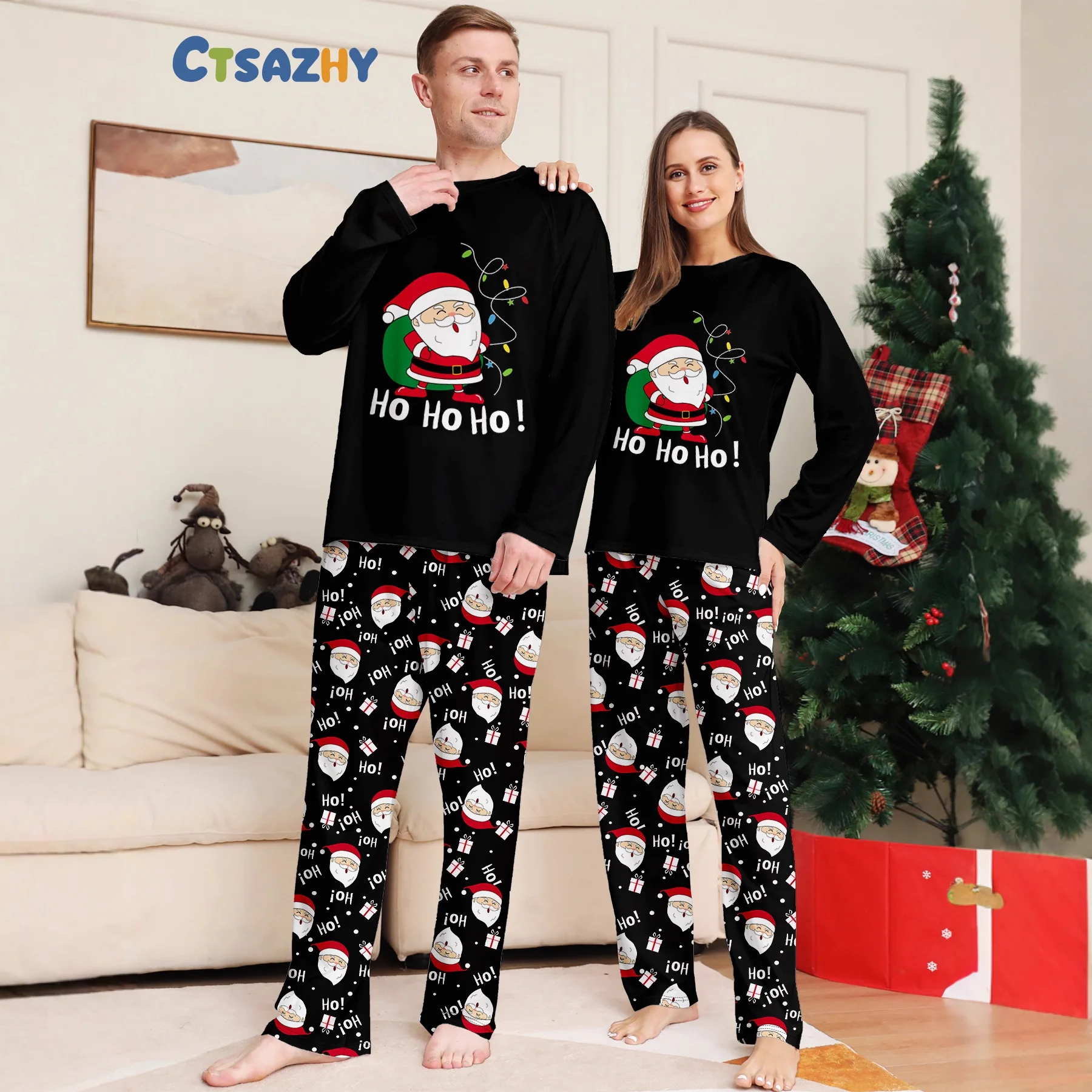 Christmas Family Matching Outfits Pajamas Family Look Clothing Sets 2 Pieces Suit Father Mother Kids Baby Xmas Sleepwear Pyjamas