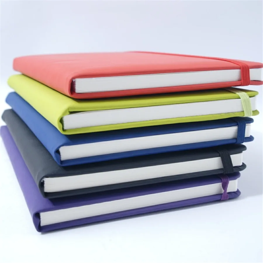 1pcs,A5 PU Notebook Business Office Pages Notepad Horizontal Line College Notebook School Supplies Colored Leather Notebook 160