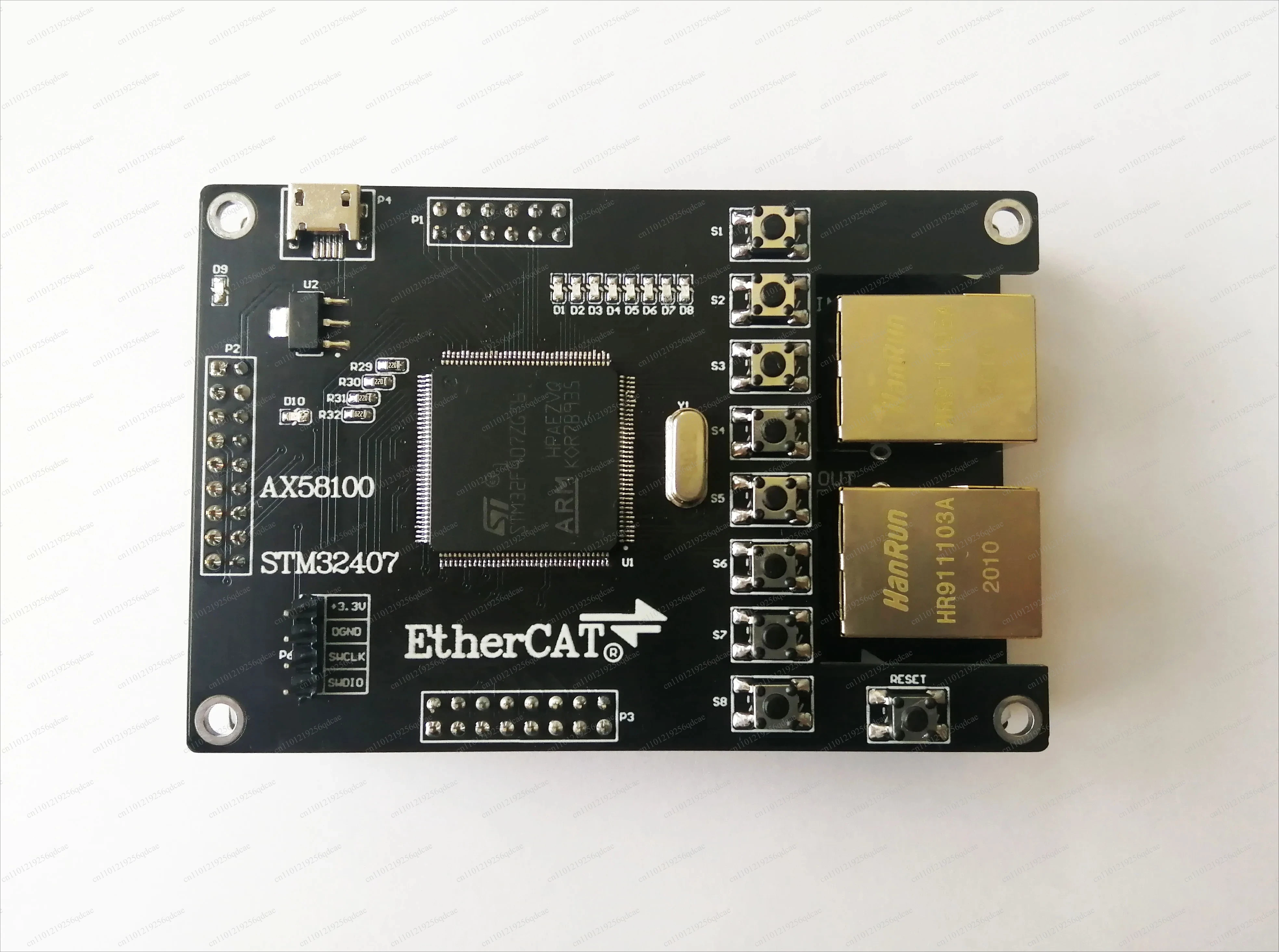 AX58100 Slave Station AX58100 Development Board EtherCAT Slave Station 16IO CIA402 SMT32407 STM32F407ZGT6+AX58100