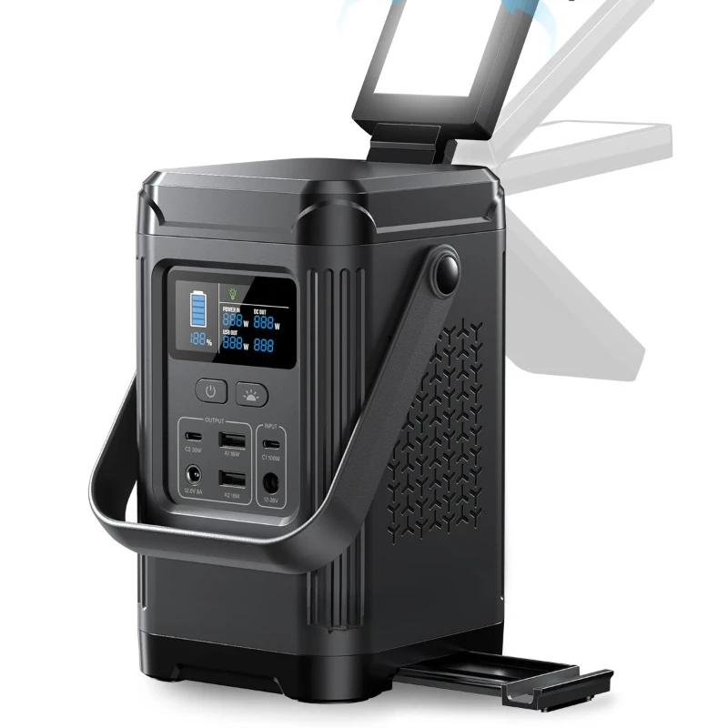 240W 12000mAh Best Mini Outdoor Portable Lifepo4 Rechargeable Battery Solar Power Station with Light Emitting Diode
