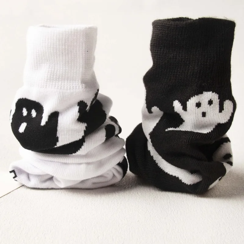 Halloween Harajuku Characteristic Couple Socks Funny Cosplay Outdoor trend Couple Sock Ghost Print Men/Women's Middle Tube Socks