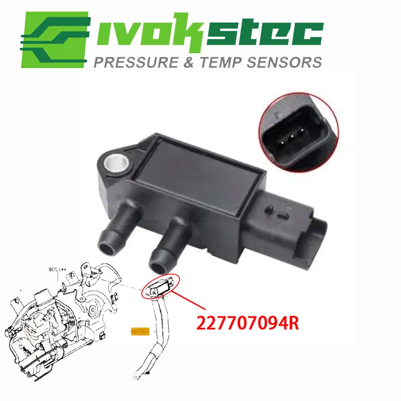 

227707094R Genuine Parts Differential Pressure Difference DPF Sensor 227707094R--A 81MPP18-01 227707094R-A for Renault Megane