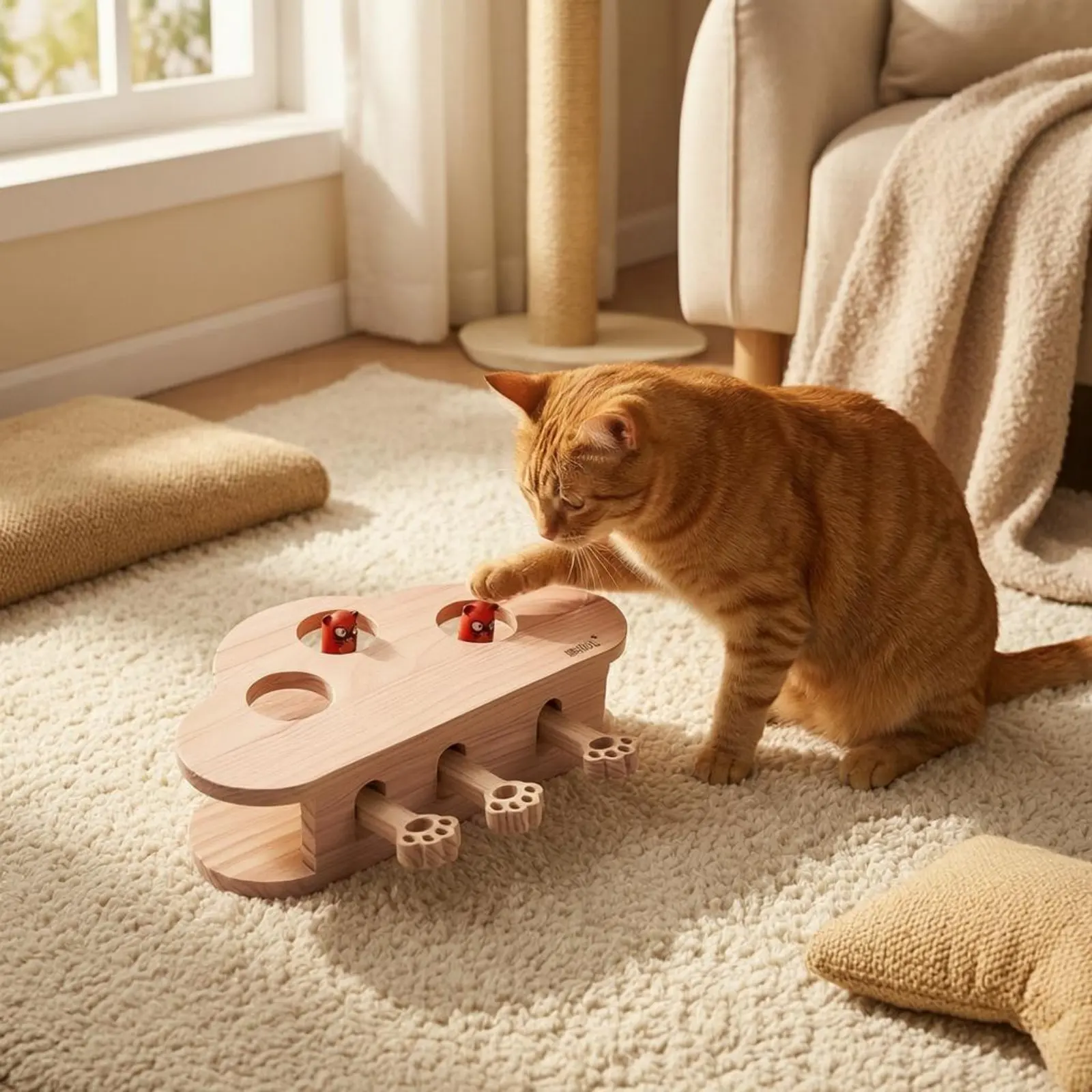 Kitten Whack a Rodent Toy Layered Cloud Whack-a-Rodent Board Interactive Kitten Toy Mental Stimulation Sturdy for Cats