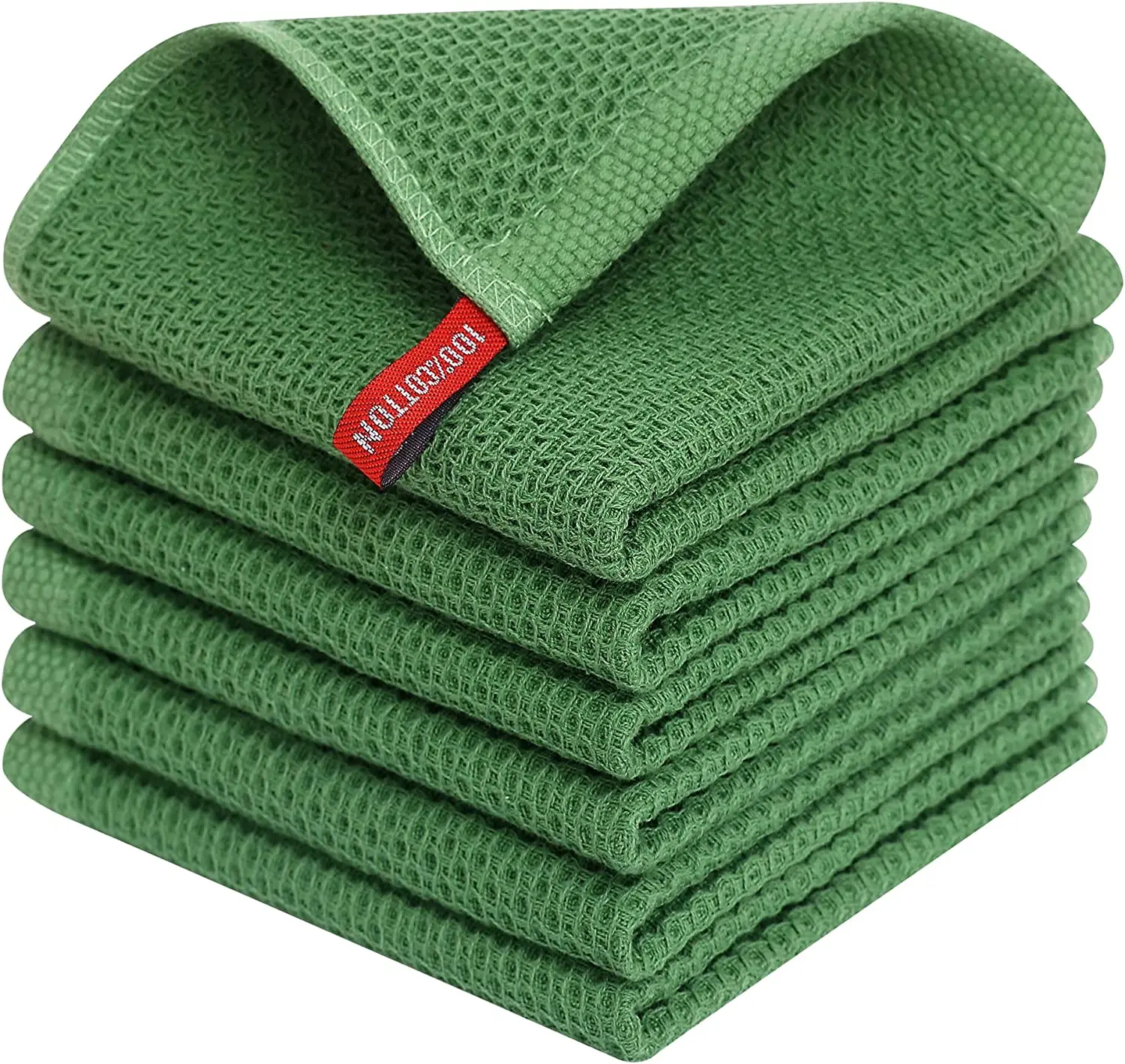 Cotton Honeycomb Kitchen Square Towel Set, Easy to Clean