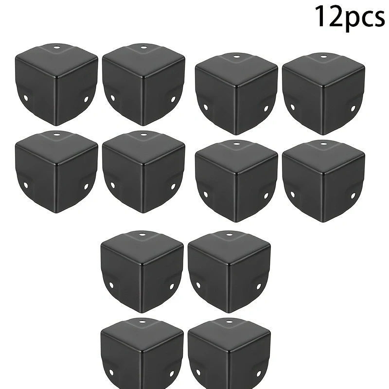12 PCS Corner Protector Brace Shelf Supporter Metal Box Corner for Flight Road Case Cabinet