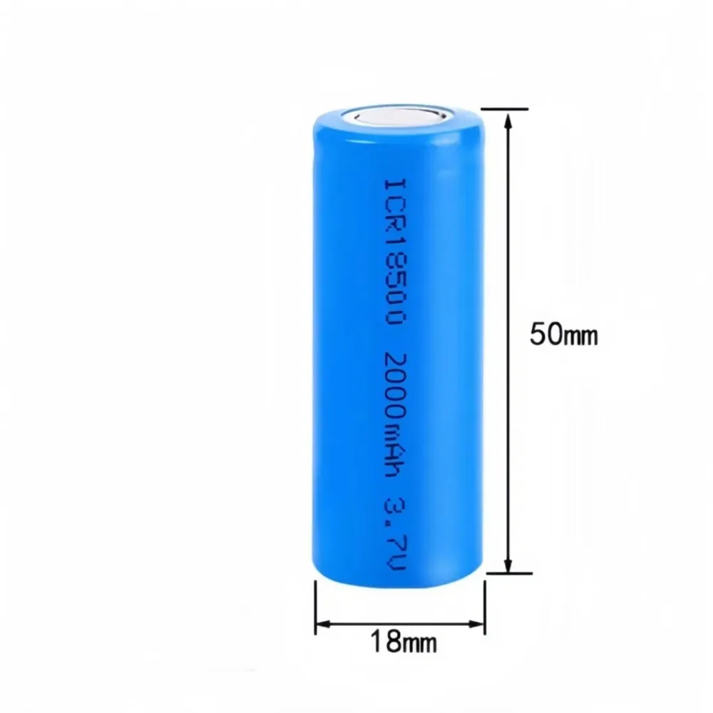 4pcs/lot 18500 Lithium Battery 2000mAh 3.7V Rechargeable Lithium Battery for Flashlight Radio Shaver Speaker Battery