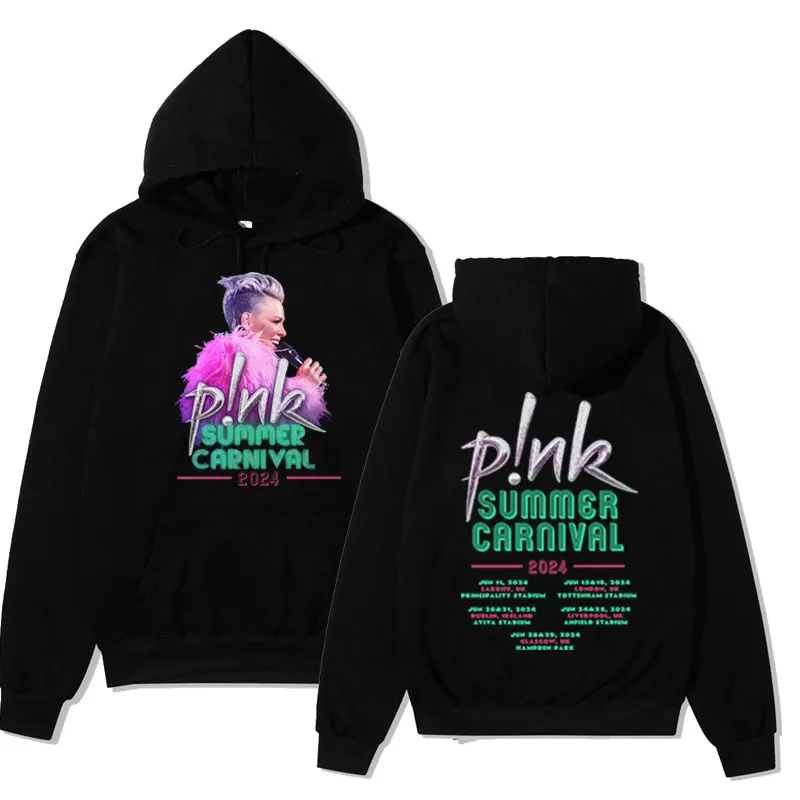 

Rare P!nk Pink Summer Carnival 2024 Festival World Tour Graphic Print Hoodie Male Fashion Aesthetic Sweatshirts Men Women Tops