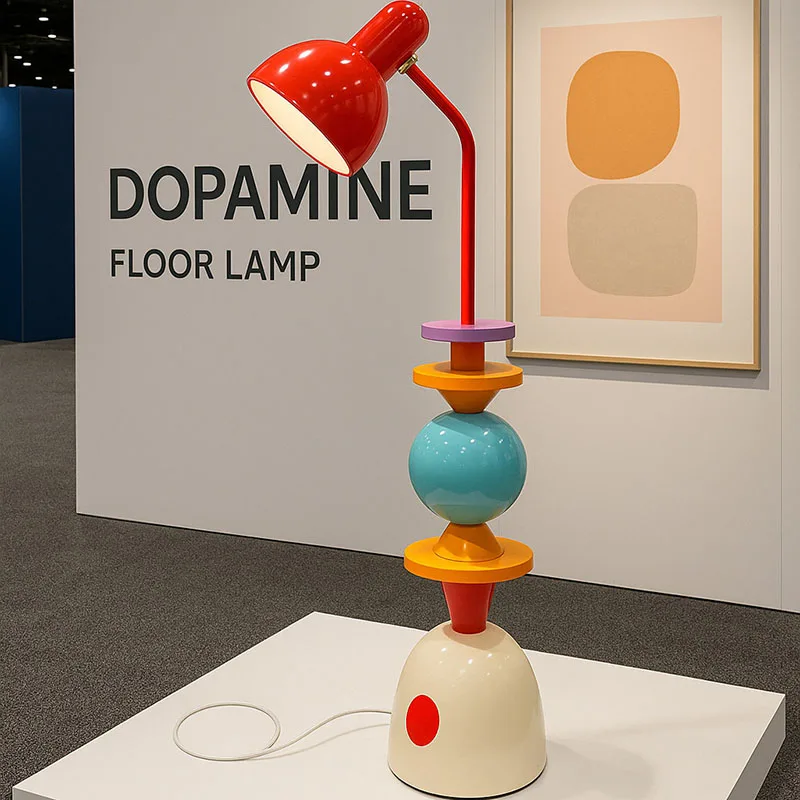 Creative Dopamine Sculpture Floor Lamp Art Ornament Adjustable Lamp Head Decor Standing Light Bedroom Kids Room Reading Lamp